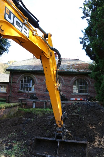 Photo of work starting at Crumpwood Weir