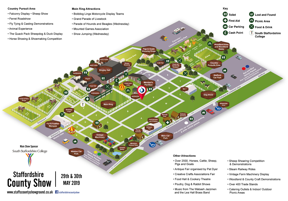 Staffordshire County Show map 2019