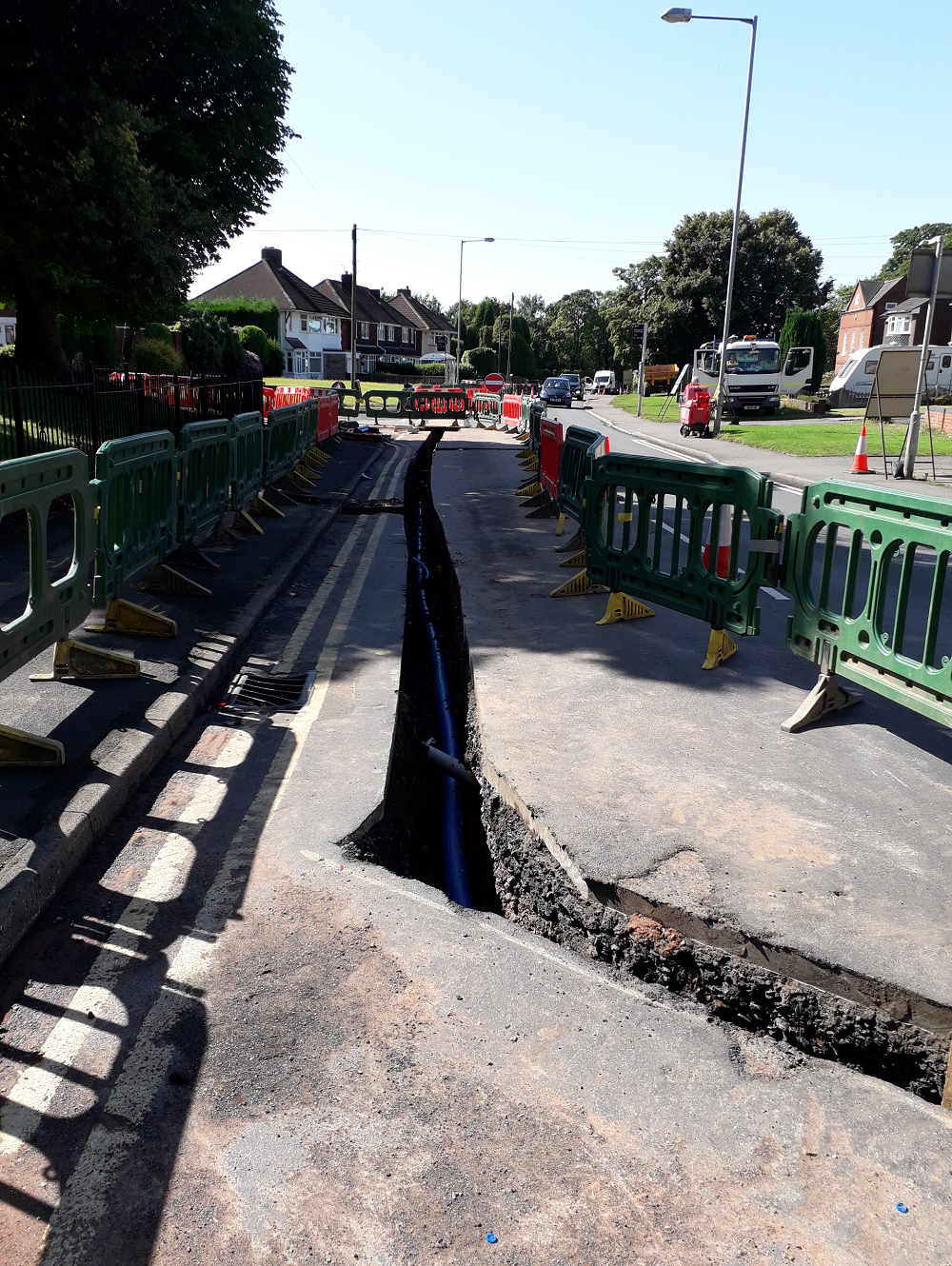 Photo of the trench for the poly pipe