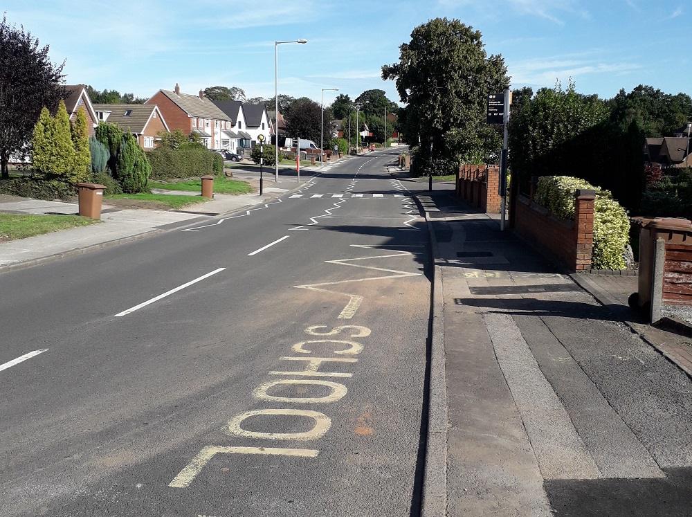 Photo of the road with the work completed.