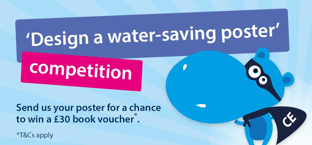 Graphic stating "design an water-saving poster"