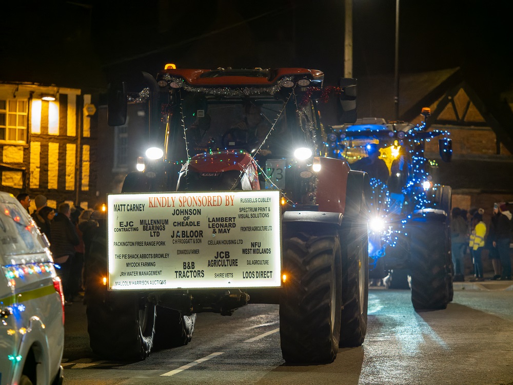 Photo of a tractor with the sponsors' names