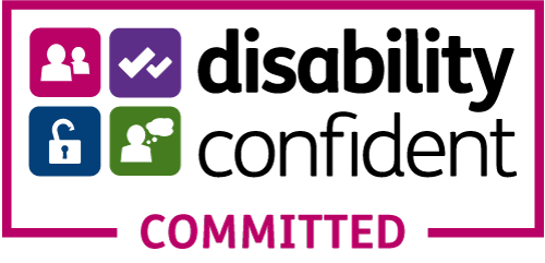 Logo stating: "Disability confident committed"