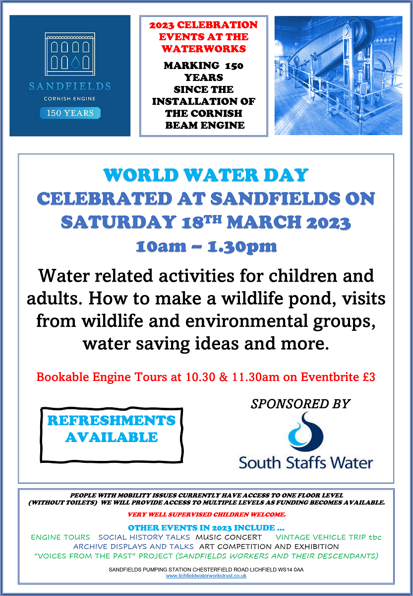 Poster detailing the attractions for the World Water Day event
