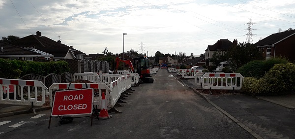Photo of the road closure
