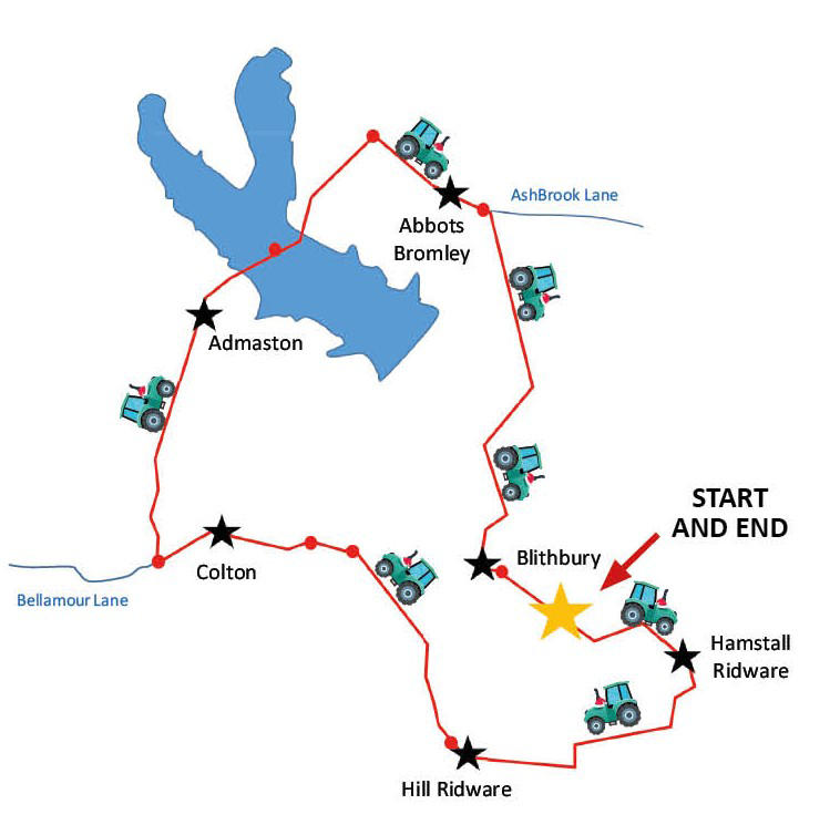 Map of tractor run route
