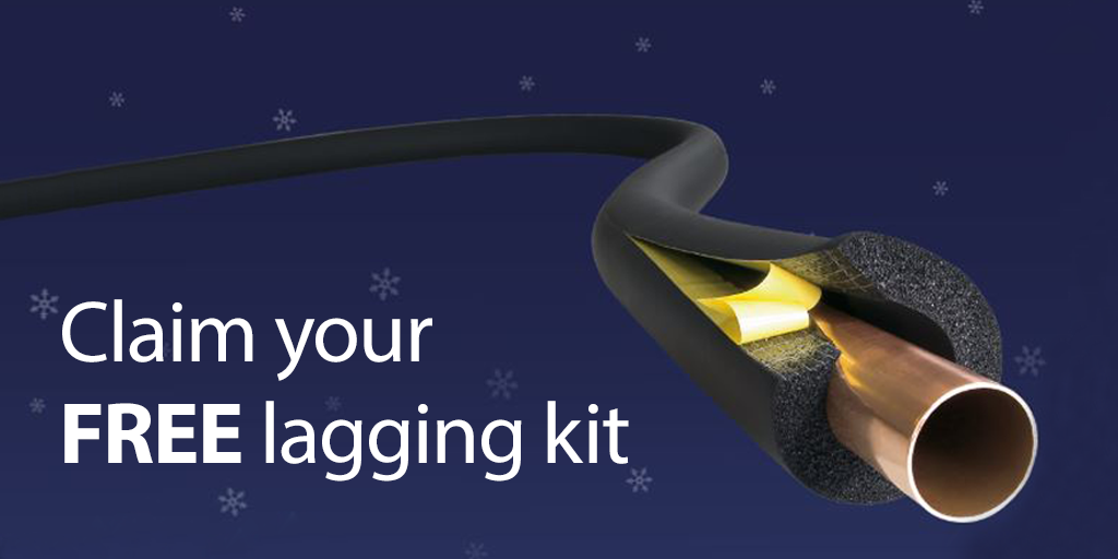 Graphic stating: Claim your free lagging kit
